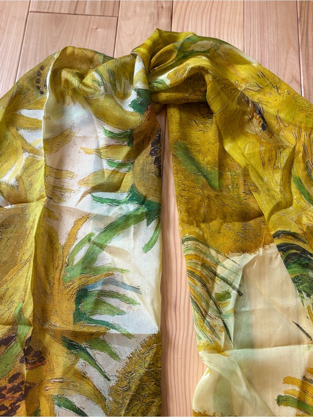 Fox & Chave National Gallery Silk Van Gogh Sunflowers Scarf View 4